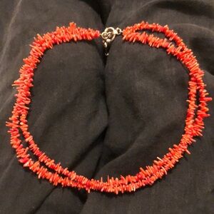 Elegant Red Coral  gemstone Necklace